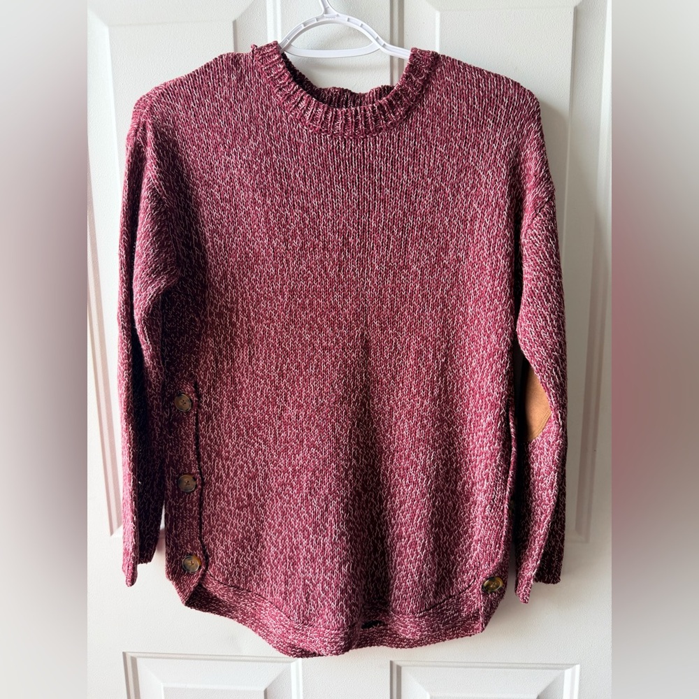 Cupcake Clothing Marled Knit Sweater w/ Elbow Patches Button Detail XS women’s